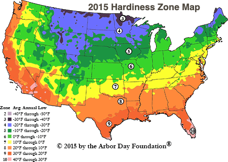 Gardening hardiness zones
