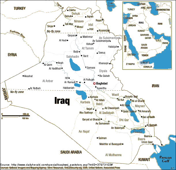 Map Of Iraq War. Larger Map Iraq Links