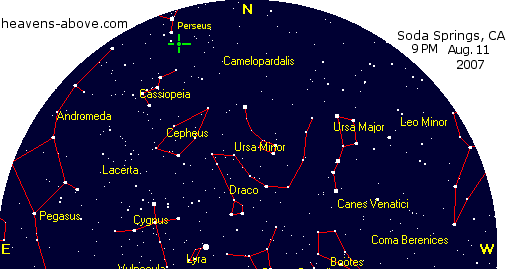 sky map donner Perseus Cassiopeia 9 PM