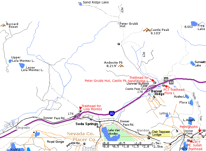 Donner Pass Road Map