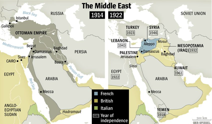 map of middle east after ww1 Remapping Europe And The Middle East After World War I