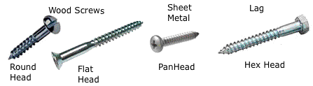 Screws (wood, sheet metal)