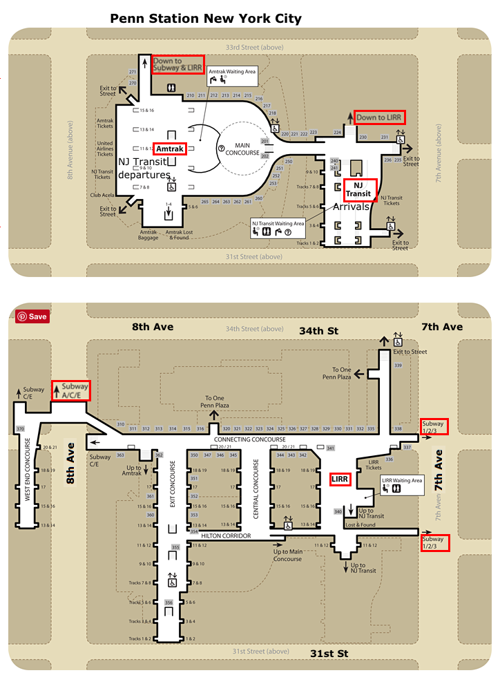 Subay and Penn Station Map