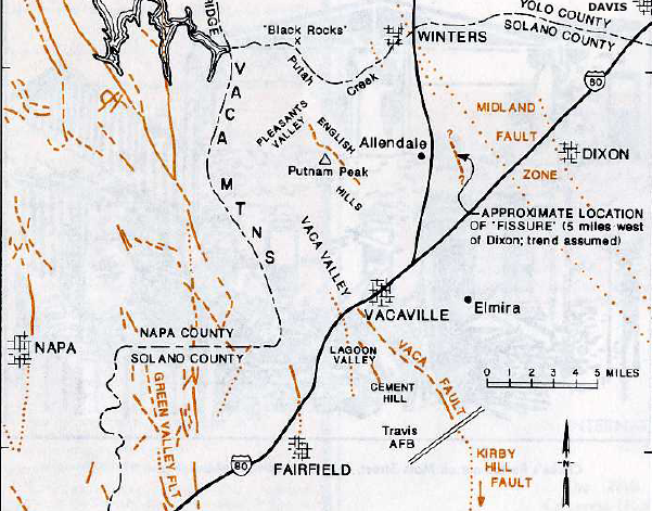 faults in the  Vacaville-Winters region
