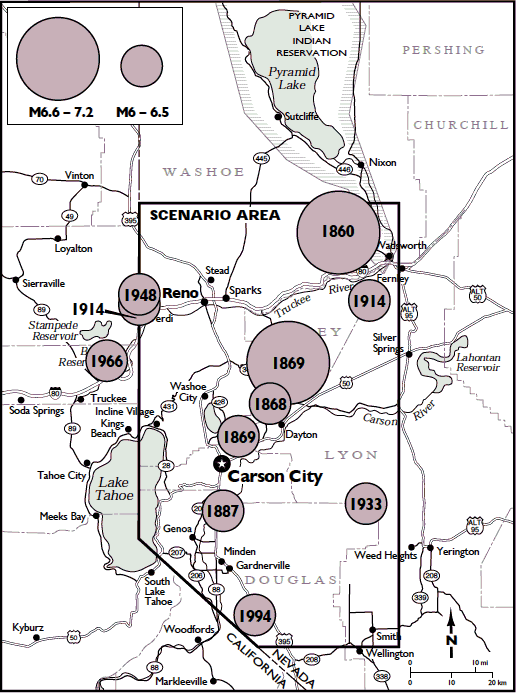 Tahoe Reno Carson City Earthquakes